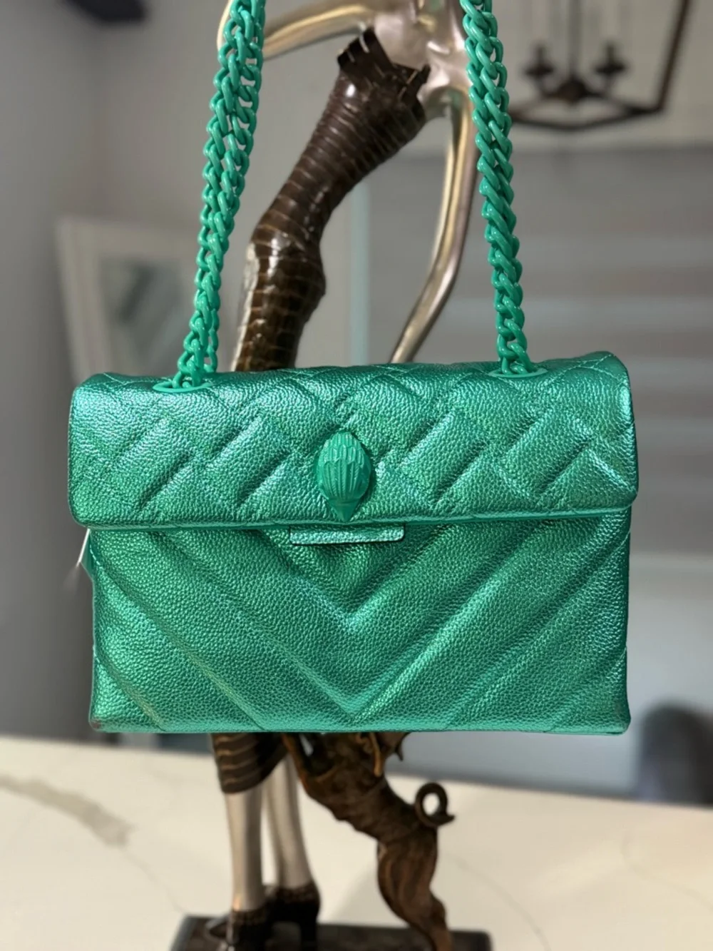 💥Kurt Geiger London Kensington Drench💥 NWT! Metallic Green - Picture 8 of 12